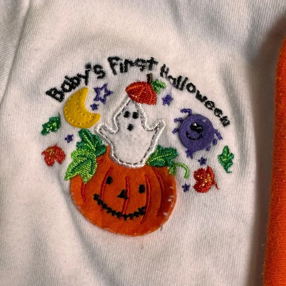 2pc set Miniwear Baby's First Halloween Snap Romper + Hat 3-6M New